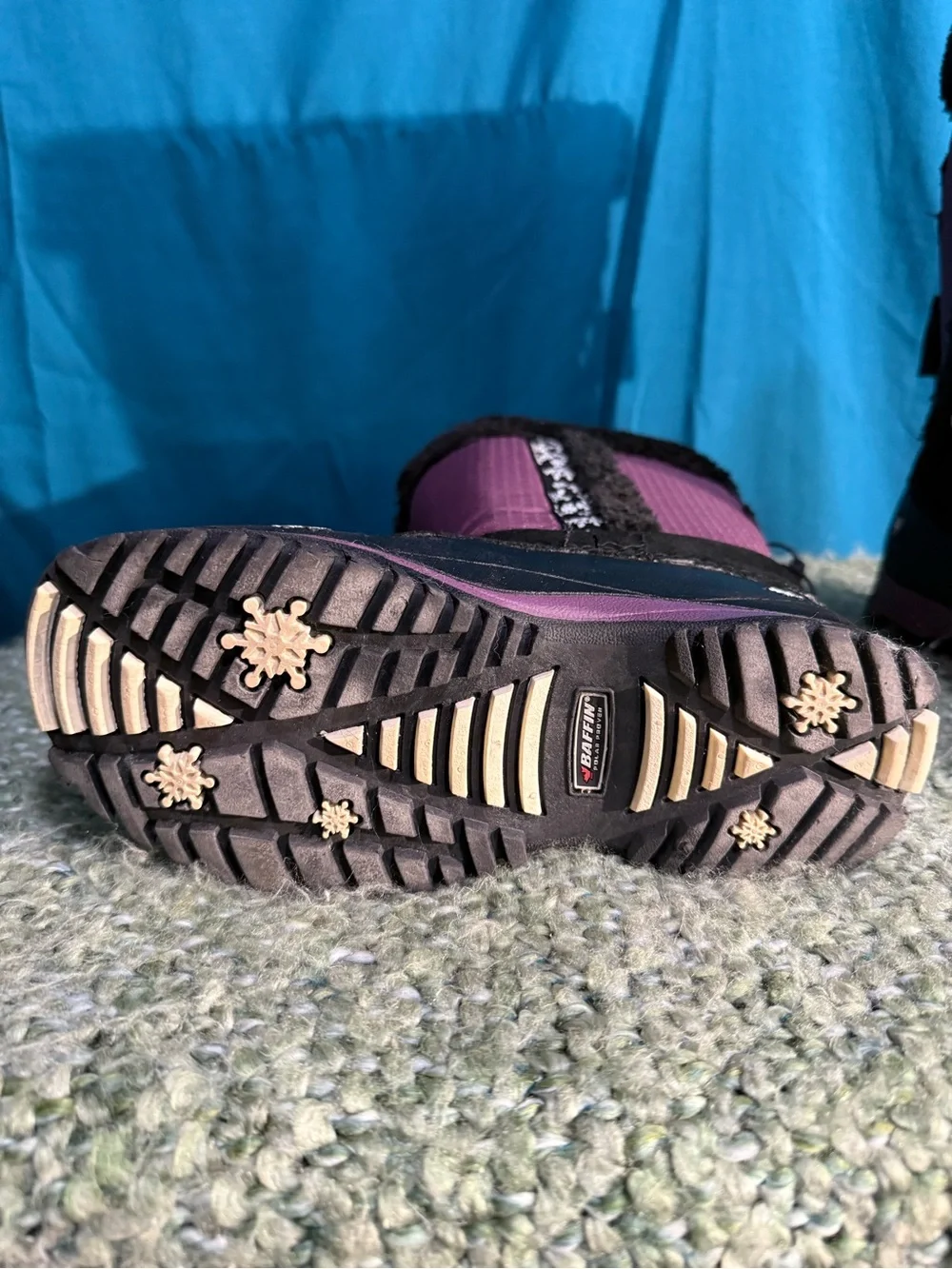 Baffin Adele Junior Kids Purple Winter Snow Boots with Faux Fur Trim